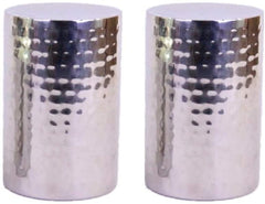 Hosley Set of 2, Silver Nickle Pillar Candle Holders