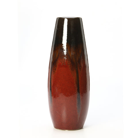 Hosley 12.25 inch High, Red Ceramic Vase