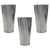 Hosley Set of 3 Gray Metal Galvanized Vases French Buckets 9 Inch High